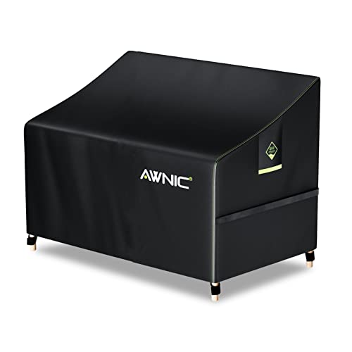 AWNIC Garden Bench Covers Waterproof Outdoor 2 Seater Bench Covers 134x70x60/88cm, 420D Oxford Fabric Heavy Duty Patio Bench Covers with Air Vents Waterproof Windproof Tear Resistant Anti-UV