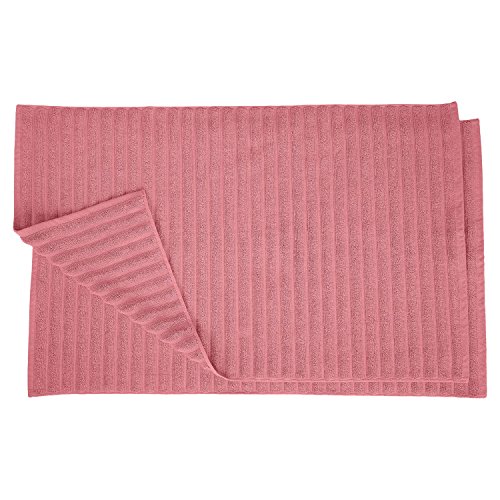 Superior Lined Bath Mat Set, 100 Percent Combed Cotton, Rosewood, 22 x 35-Inch, 2-Piece
