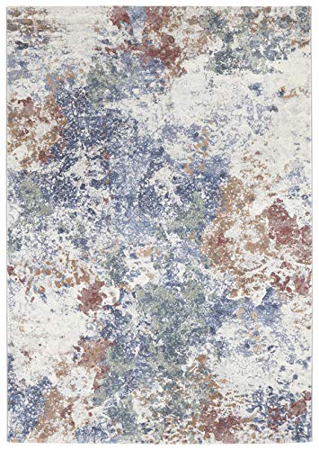 Elle Decor Fontaine Short Pile Rug 160 x 230 cm Cream Blue Green