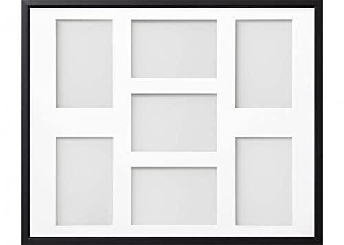 Frame Company Drayton Multi Aperture Photo Frame, Black, 20x16 for 6x4 inch (x7)