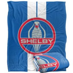 Shelby Cobra Racing Stripe Silky Touch Super Soft Throw Blanket 152 X 127 cm, White