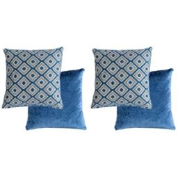 Emma Barclay Pisa Geometric Jacquard Cushion Cover in Navy - 17x17 (43x43cm) (Pack of 2)