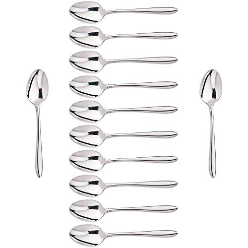 Arcos Series Berlin - Box 12 Pieces Dessert Spoon Table Spoon - Monoblock of one Piece Stainless Steel 18/10 and 180 mm (7.09 Inch) Silver Colour (12 Piece)