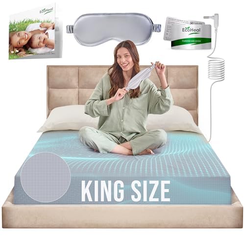 Earth Grounding Sheets King Size with 12% Silver Fiber & 4% Silk & 84% Cotton - Cloud Gray - SGS Quality Certified Grounded Well Bed Sheet - Conductive Fitted Sheet for Better Sleep