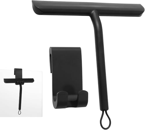 Vinabo Shower Squeegee for Shower Doors,Silicone shower screen wiper,Black Squeegee for Showers, Bathroom Squeegees for Scraper for Mirror,Car,Window and Glass Cleaning-21cm (Pack of 5)