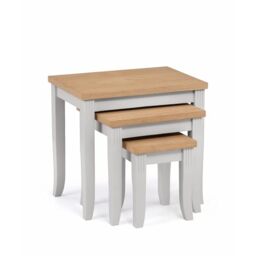Julian Bowen Davenport Nest of Tables, Oak & Elephant Grey, 55 x 40 cm Oak and Grey, DAV205