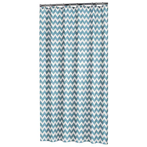 Sealskin Motif Shower Curtain, Polyester, Petrol Blue, 180 x 200 cm