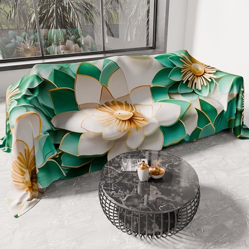 PETTI Artigiani Italiani - Spring-Summer Bedspread for Double Bed and Half Beds, Light Blanket for Double Beds, Floral 05-7 100% Made in Italy