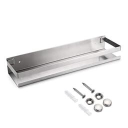 OwnMy Bathroom Shower Shelf Stainless Steel Bath Kitchen Basket Shower Caddy Rack, Rustproof Metal Bathroom Storage Floating Shelves Wall Mounted Shower Corner Rectangular Shelf - 16 Inch Silver