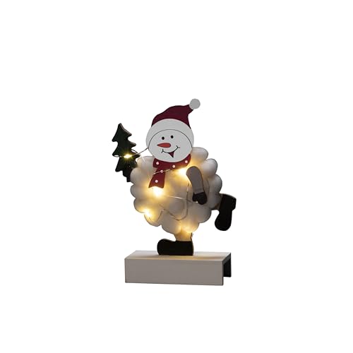 Konstsmide Christmas Lights/Silhouette Motif Snowman/Christmas Ornament Decoration/Battery Operated: 2xAA (Excl.)/Christmas Scene Warm White Diodes