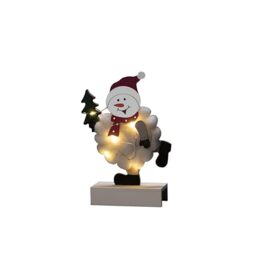 Konstsmide Christmas Lights/Silhouette Motif Snowman/Christmas Ornament Decoration/Battery Operated: 2xAA (Excl.)/Christmas Scene Warm White Diodes