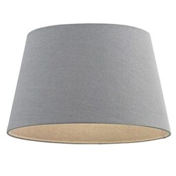 National Lighting Modern Lampshade Grey Linen Effect Fabric Lampshades - 8-Inch Tapered Light Shade - 40W 240V Incandescent or LED E14 Golf (Not Included)