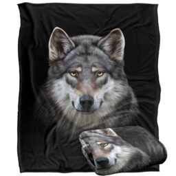 Jq Licensing - En Grey Wolf Head Silky Touch Super Soft Throw Blanket 152 X 127 Cm