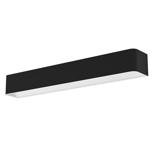 Eglo LED Indoor wall Light Sania 5, Minimalist wall lamp Made of Black Metal, satined and Transparent Plastic, Bathroom Lighting, Warm White, 24 inches, IP44