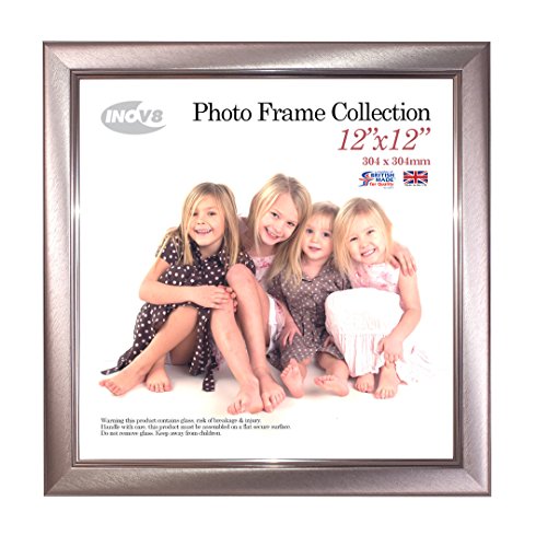 Inov8 British Made Picture/Photo Frame, Brushed Small Pewter 12x12 Inch, Pack of 4