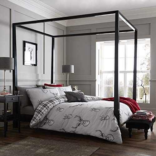 Catherine Lansfield Stags Grey Duvet Cover Set 160x220+50x70