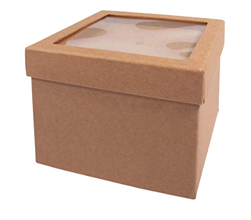 Rayher 67315521 Cardboard box w.shaking lid,FSC Rec.100%, kraft, 12.5x12.5x9cm