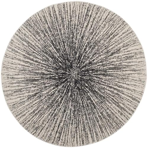 Safavieh Traditional Rug for Living Room, Dining Room, Bedroom - Evoke Collection, Short Pile, in Grey and Neutral, 120 X 120 cm