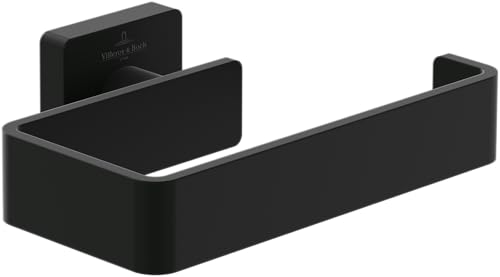 Villeroy & Boch Elements - Striking toilet roll holder without cover, for wall installation, brass, square, Matt Black