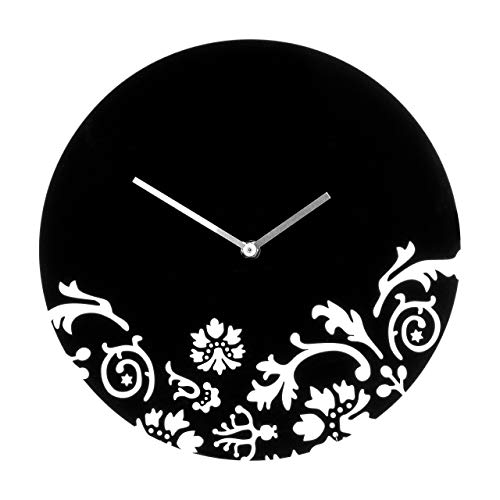 Premier Housewares Floral Swirl Wall Clock, Black