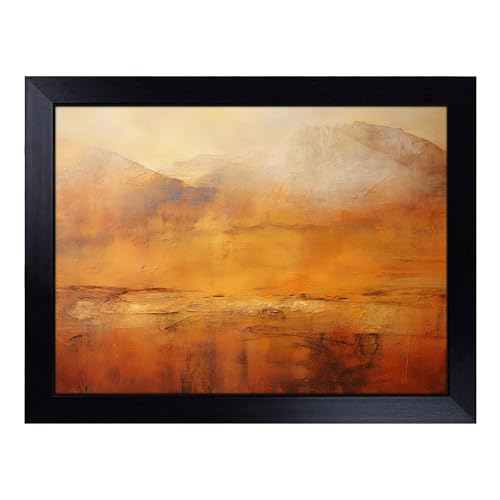 Lap Tray with Bean Bag Cushion, Desert Abstract - Handmade in the UK, Raised Wooden Edge, Padded Cushion, Heat-Resistant Wipe-Clean Surface, for Meals, Laptops and Crafts
