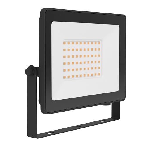 Eglo LED Floodlight Risacca-E, 4500 lumens, Adjustable Outdoor Security Light, Black Aluminium wall lamp, Neutral White, IP65