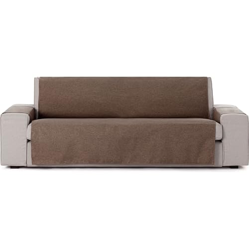 ECOMMERC3 - Universal and Versatile 3 Seater Sofa Cover - Brown Chair Cover Protector Easy to Install for Back, Seat and Arms