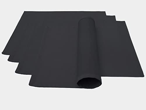 High-quality place mats, set of 4, made from 100% cotton, concept, colour and size selectable (place mat set of 4, 46 x 36 cm, anthracite)