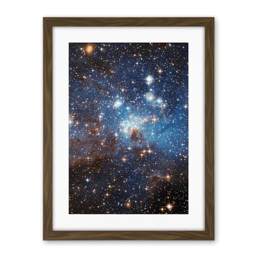 Artery8 Hubble Space Telescope Image Star Forming Region LH 95 In The Large Magellanic Cloud Blue Haze LMC Galaxy Stellar Nursery Gas And Dust Lanes Artwork Framed Wall Art Print 18X24 Inch