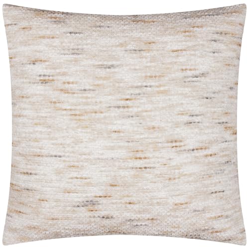 Yard furn Malvern Feather Filled Cushion – Soft Touch Jacquard Chenille Minimalist Decorative Pillow (Natural – 45x45cm)
