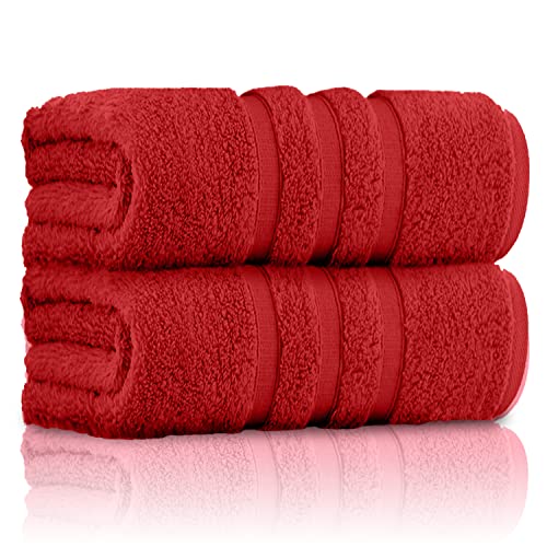 GC GAVENO CAVAILIA 100% Ringspun Cotton Bath Towels, Luxury 550 GSM Zero Twist Towel Sheets, Red, 80x140 Bath Sheet