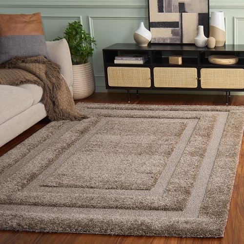 Safavieh Shag Rug for Living Room, Dining Room, Bedroom - Florida Shag Collection, High Pile, in Beige and Beige, 244 X 305 cm