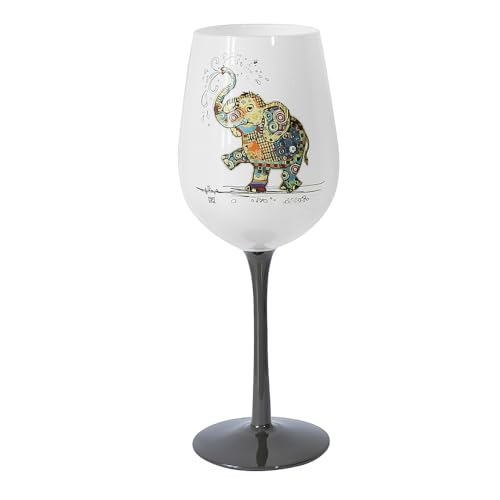 Lesser & Pavey Bug Art Eddie ElephantWine Glass 400ml - Home, Kitchen, Restaurant & Parties, Wine Glassware, Gift For Women, Men, Wedding & Christmas