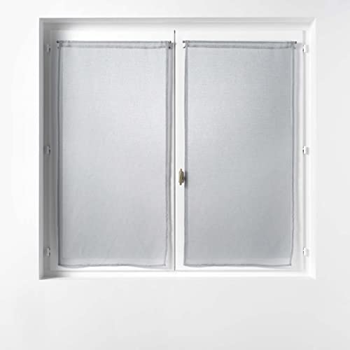 Douceur d'Intérieur, Sandra Grey Straight Curtains 2 x 60 x 160 cm