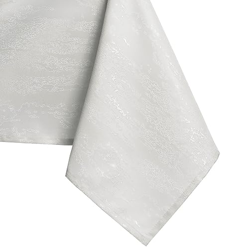 AmeliaHome Table Cloth 120 x 220 cm Lotus Effect Water-Repellent Snakeskin Pattern Vesta Ecru