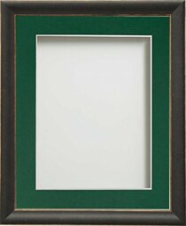 Frame Company Darcy Black Picture Photo Frames with Bottle Green Mount, 7x5 for 5x3 *Choice of Colours* Fitted with Real Glass
