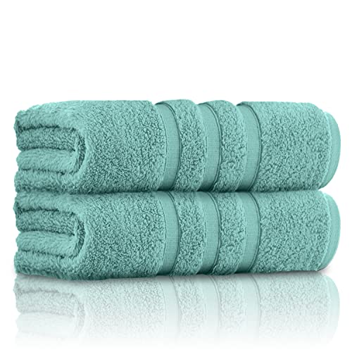 GC GAVENO CAVAILIA 100% Ringspun Cotton Bath Towels, Luxury 550 GSM Zero Twist Towel Sheets, Duck Egg, 70x120 Bath Towel
