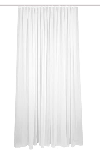 HOMEbasics 41694 'Flamio' Transparent Curtain 245 x 300 cm White