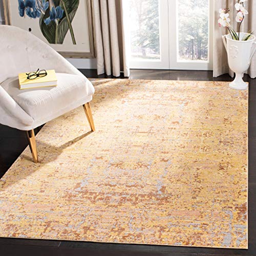Safavieh Metro-Mod Indoor Woven Rectangle Area Rug, Mystique Collection, MYS971, in Gold / Multi, 91 X 152 cm for Living Room, Bedroom or Any Indoor Space