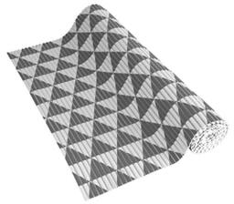 Venilia Venisoft 54806 Soft Foam Mat, Triangle Pattern, Non-Slip Flooring, Shower Mat, PVC Polyester, Anthracite-White, 65 x 200 cm