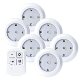 Status Multi-Purpose LED Light, Pack of 6 – Batteries Included, Ideal for Home, Workshop & Outdoor Use, White (SREMLEDMPLA6PKB5)