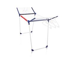 Leifheit Clothes Drying Rack Pegasus 200 Solid, 20 m Drying Length - 20 m line length, 107 cm foldable wings, rustproof powder coating, 5 windproof hangers, 2 small-item holders