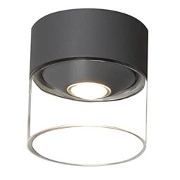 Konstsmide Outdoor Lights/Varese Porch Ceiling or Eaves Light/High Power 6 W LED/Clear Glass Lens/IP54/Aluminium/Anthracite