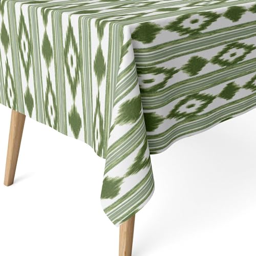 ECOMMERC3 - Stain Resistant Tablecloth for Rectangular Table Size 300 x 140 cm - Stain Resistant Extra Soft and Waterproof Tablecloth Green