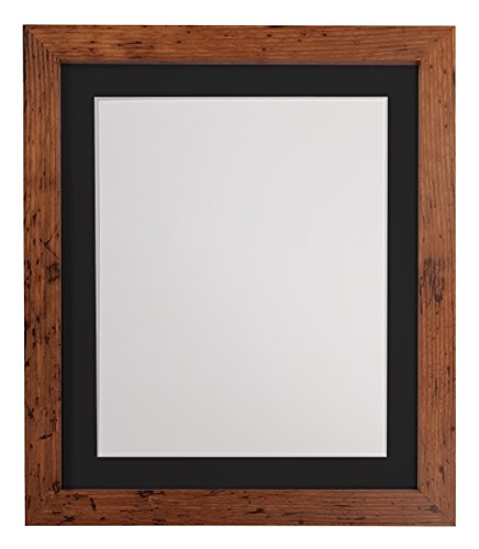 H7 Vintage Wood Picture Photo Frame with Black mount 45 x 30cm For Image size 14 x 8 inch