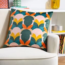 furn. Heya Home Raeya Art Deco Velvet Feather Rich Filled Cushion