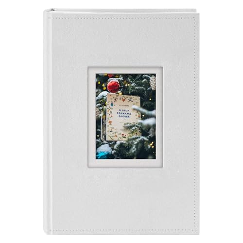 Golden State Art, Suede Faux Leather Photo Album Hold 300 4x6 Photos with Memo Writing Space,Great for Wedding Family Christmas(DIY Cover,Color:Cream)