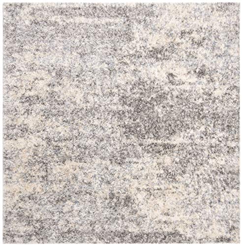 Safavieh Shag Rug for Living Room, Dining Room, Bedroom - Berber Shag Collection, Short Pile, in Grey, 91 X 91 cm