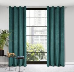 Eurofirany ELIZA Structural Velvet Curtain with Eyelets - 1 Pc. Velvet Thermal Insulated Curtain, Opaque, Room Darkening, Bedroom, Living Room, 140x250 cm, Mint