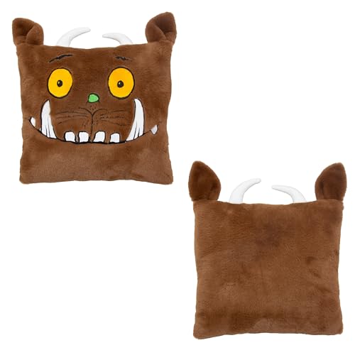 The Gruffalo Officially Licenced Square Cushion - Super Soft Woodland Design - Gruffalo Face With 3D Ears - Perfect For Any Bedroom, Sofa or on the Bed - 35 x 35cm